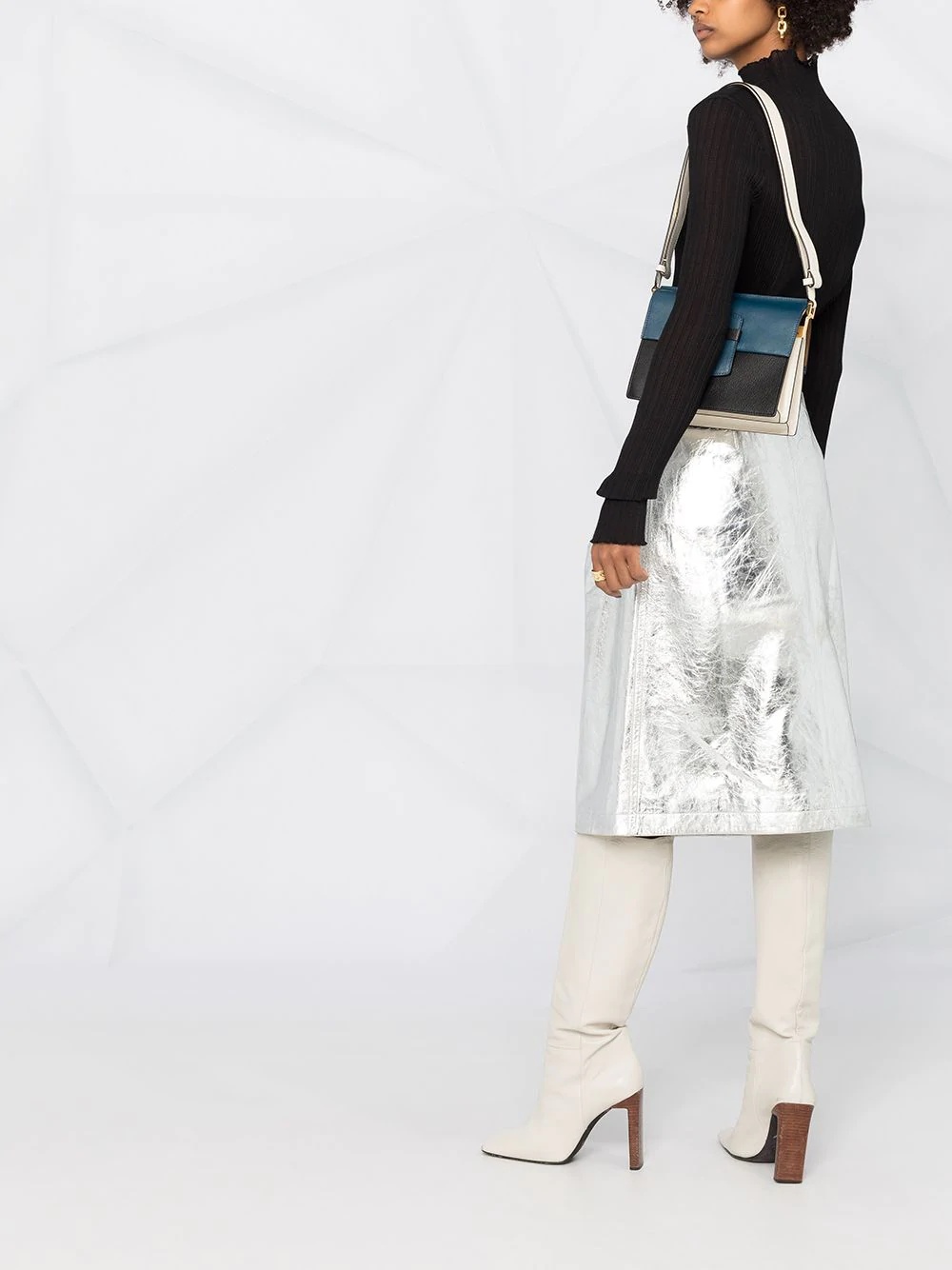 metallic A-line skirt - 4