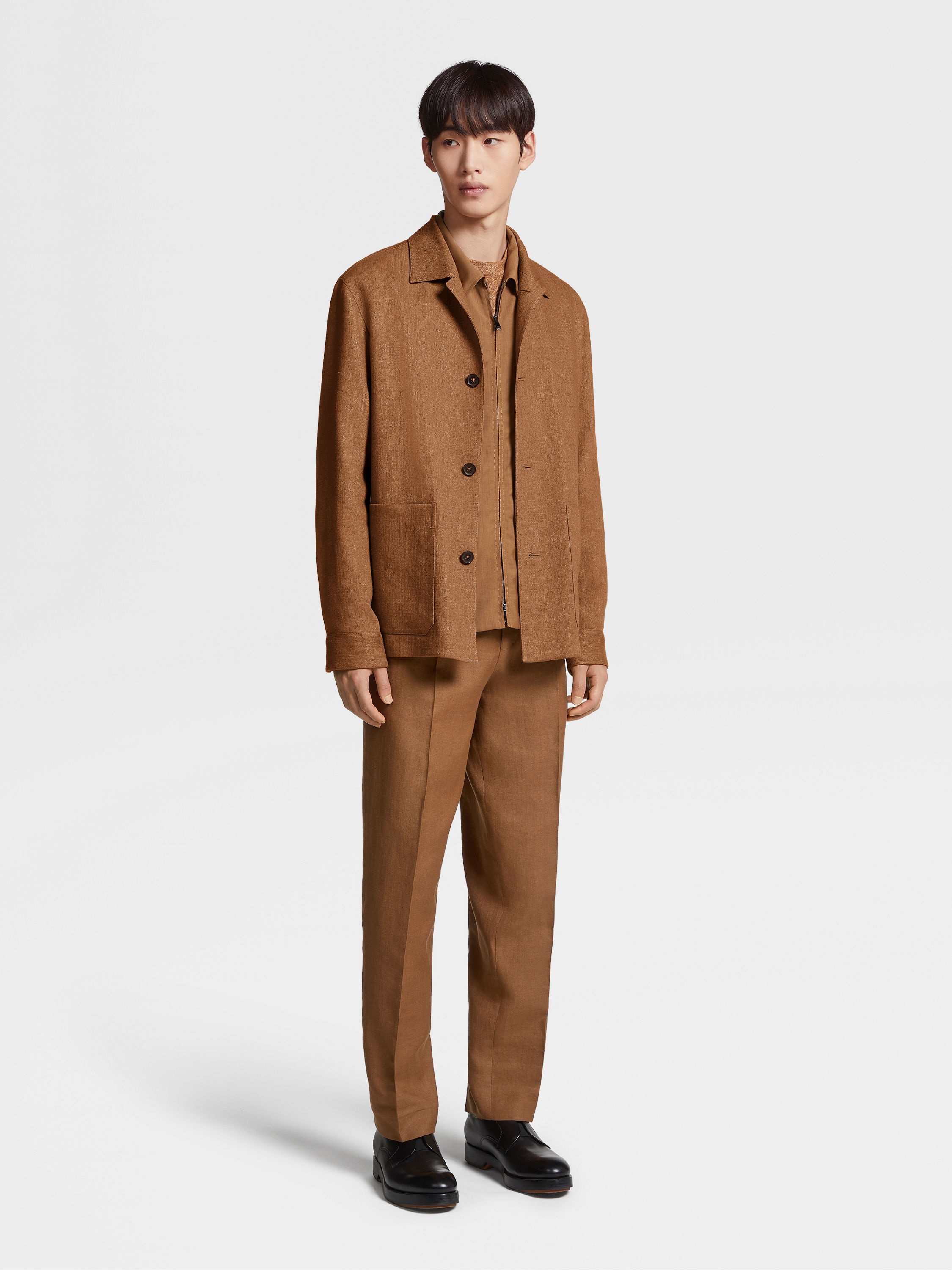 LINEN AND SILK BLEND CHORE JACKET - 2