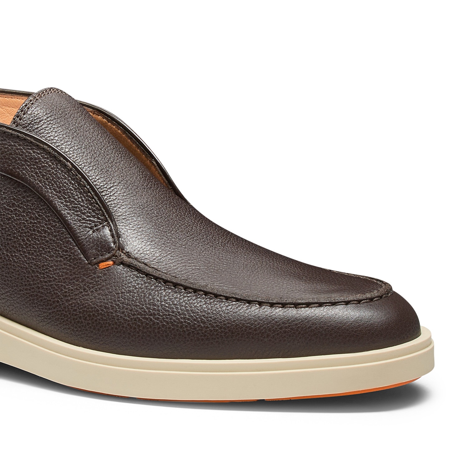 Men's dark brown tumbled leather desert boot - 6