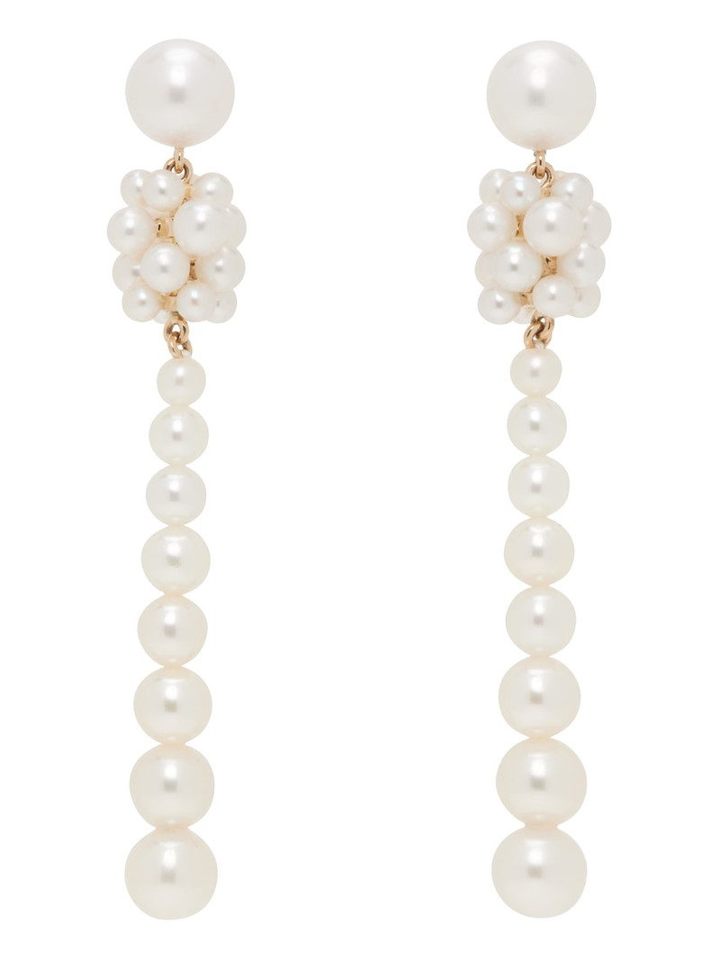 White Colonna Perle Earrings - 1
