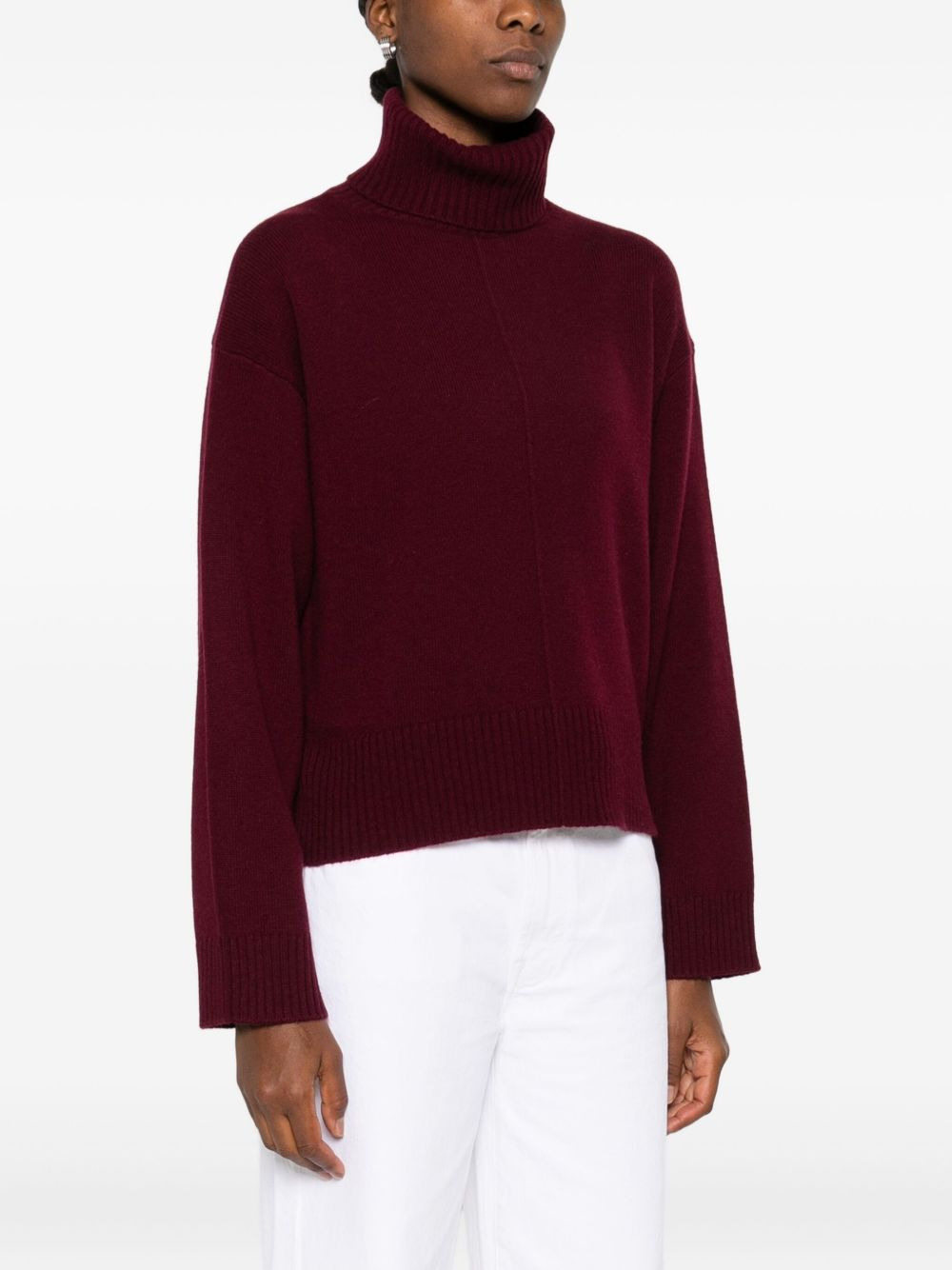 turtleneck cropped sweater - 3