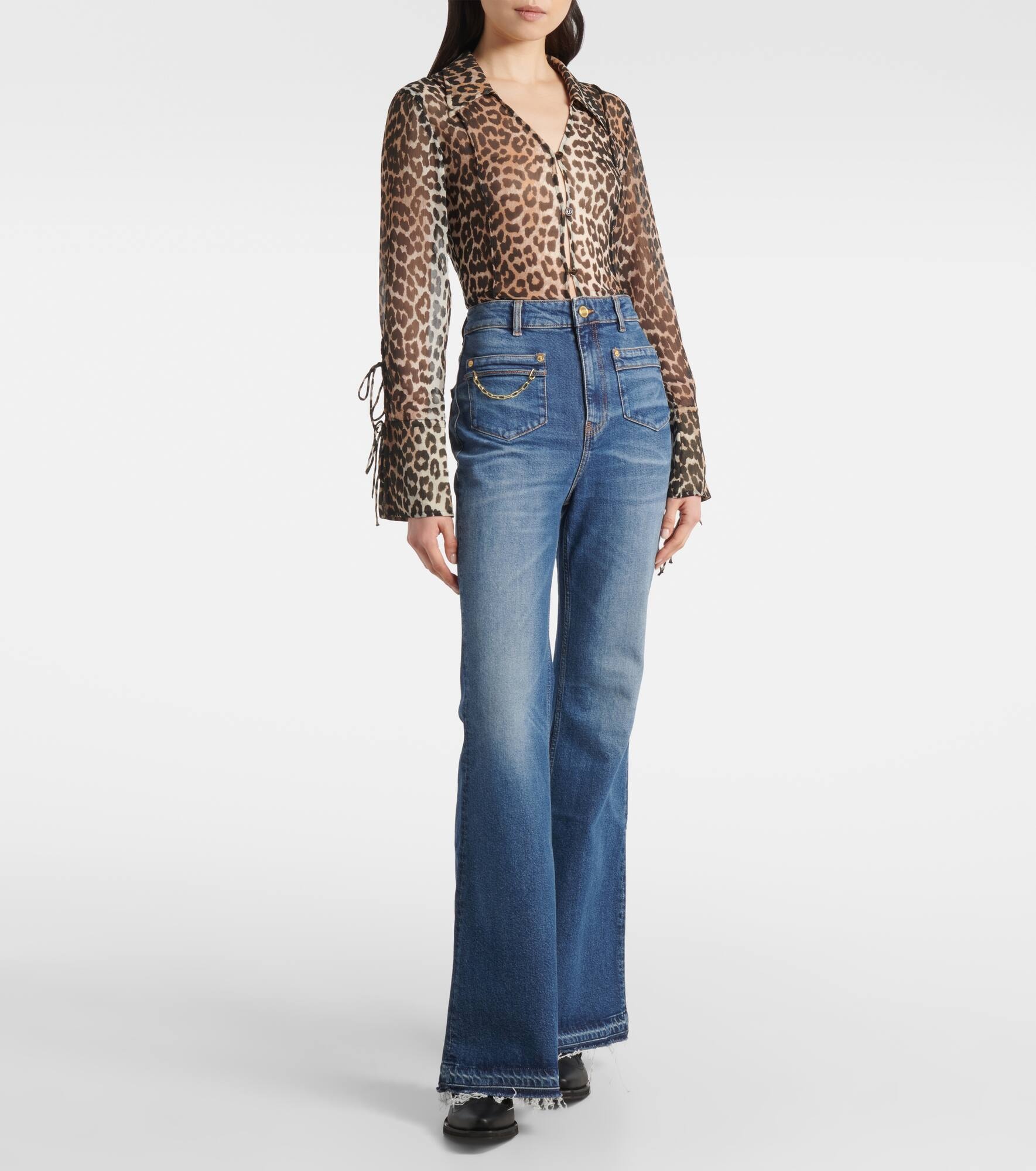 Blue Future Goddi high-rise flared jeans - 7