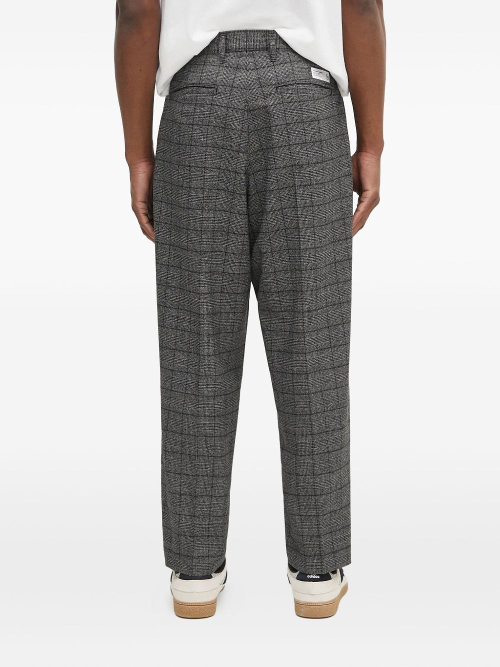 pleated checked trousers - 4