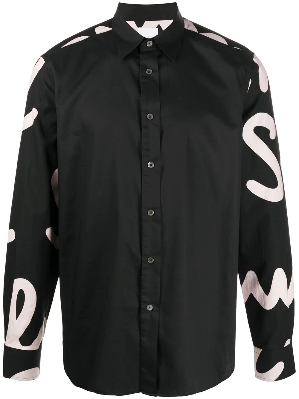 logo print button-up shirt - 1