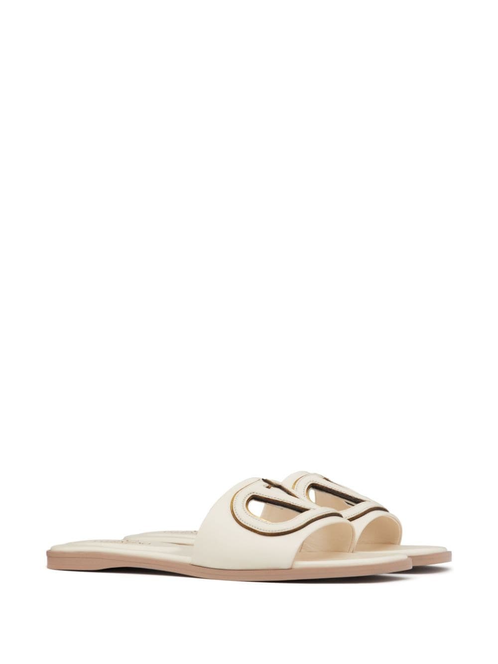 VLogo Signature flat leather sandals - 2