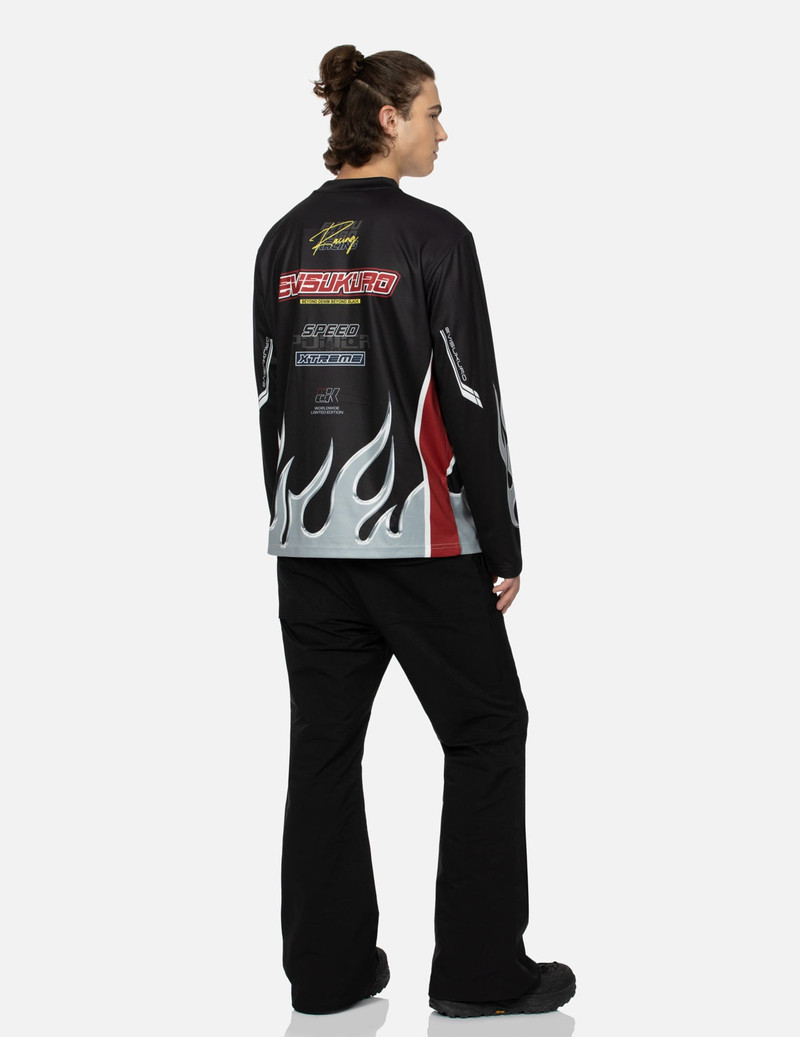 Chrome Fire and Multi-Logo Regular Fit Long-Sleeve Racing T-Shirt 4