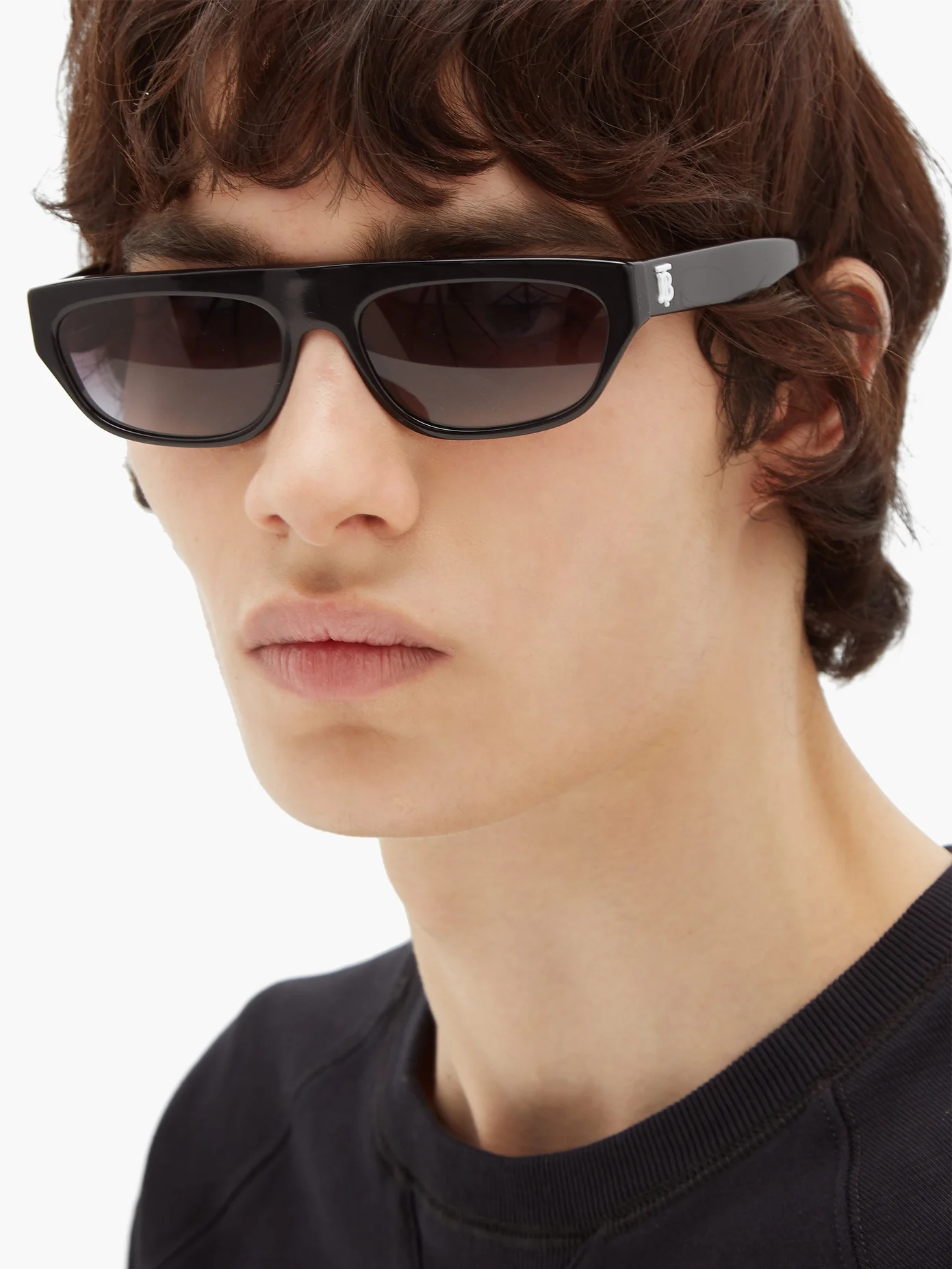 TB-logo slim D-frame acetate sunglasses - 2