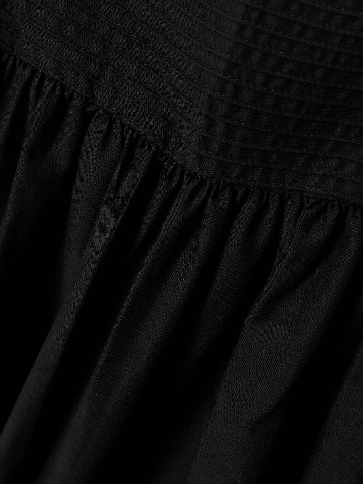 Pintucked organic cotton and silk-blend maxi dress Black - 4