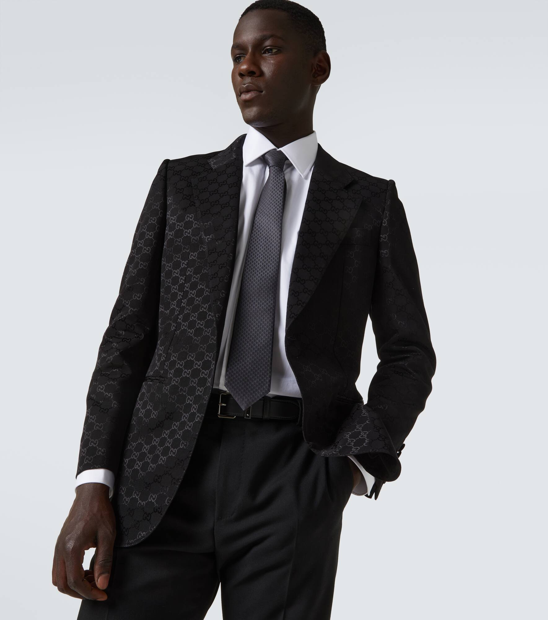 GG silk jacquard tie - 3