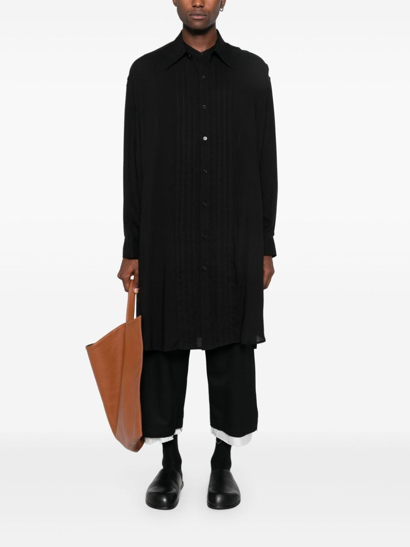 Yohji Yamamoto pleat-detail shirt outlook