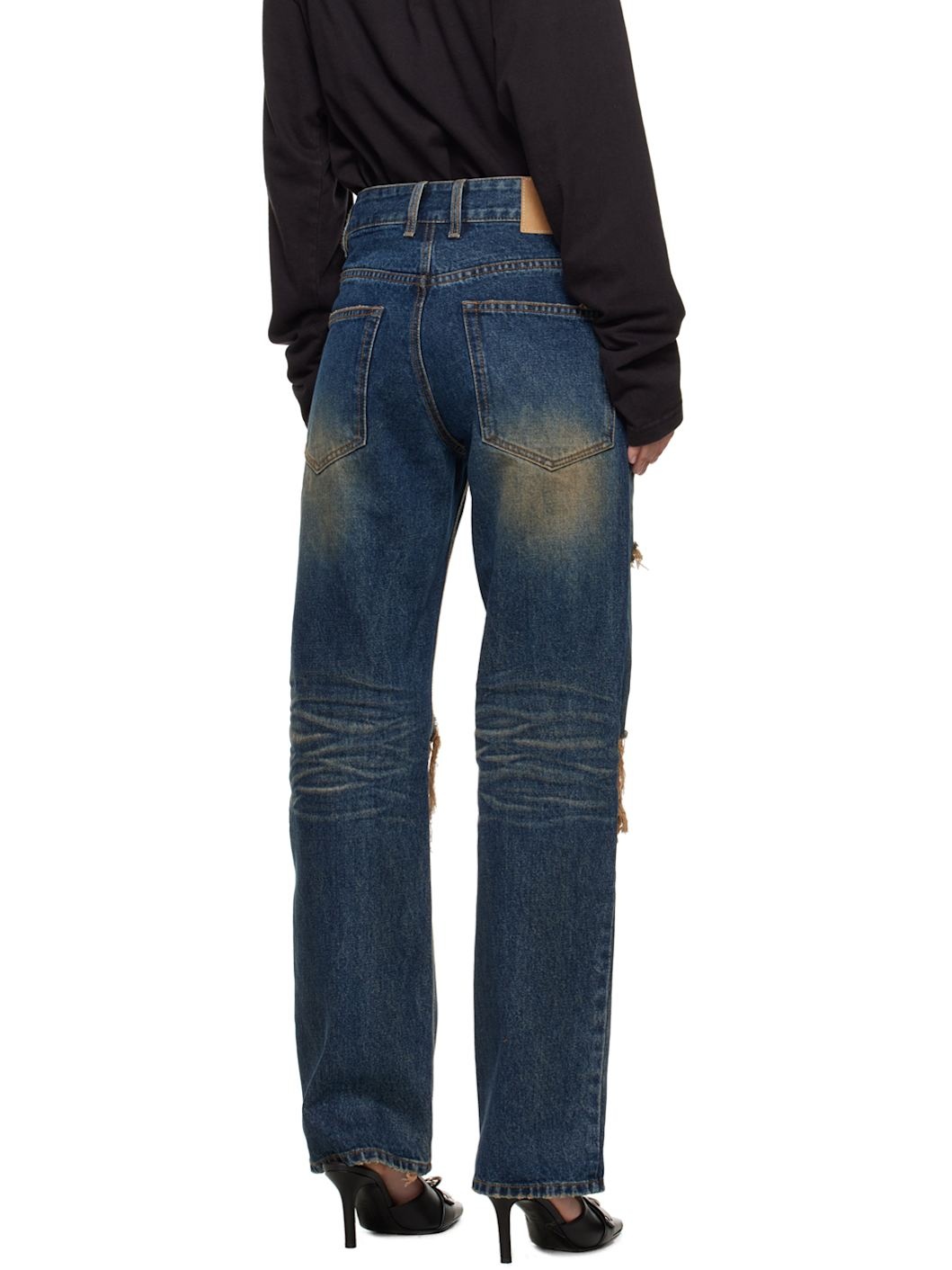 Blue Distressed Jeans - 3