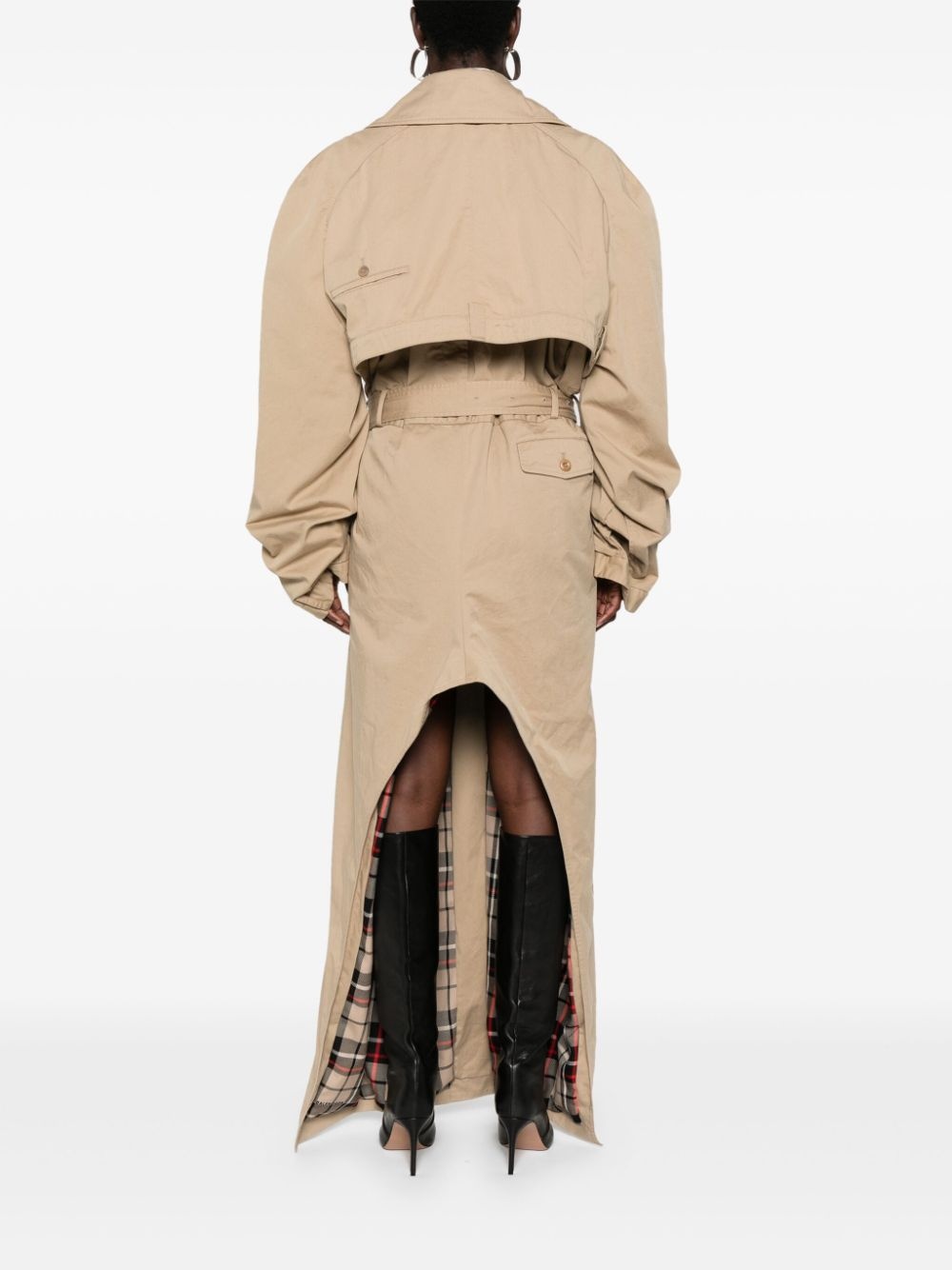 deconstructed cotton trench coat - 4