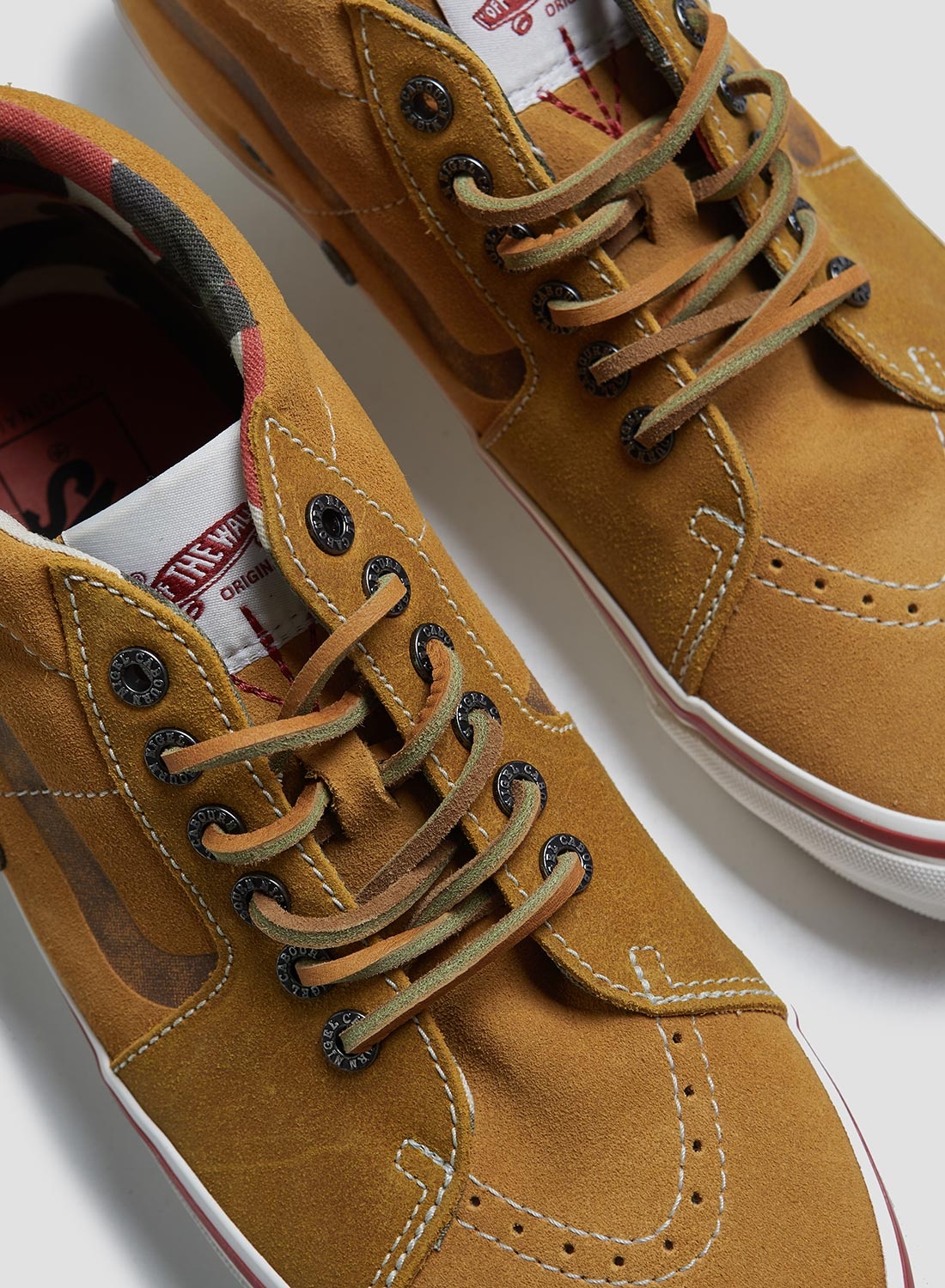 Vans Vault x Nigel Cabourn OG SK8-Mid LX in Vintage Suede Tan - 3