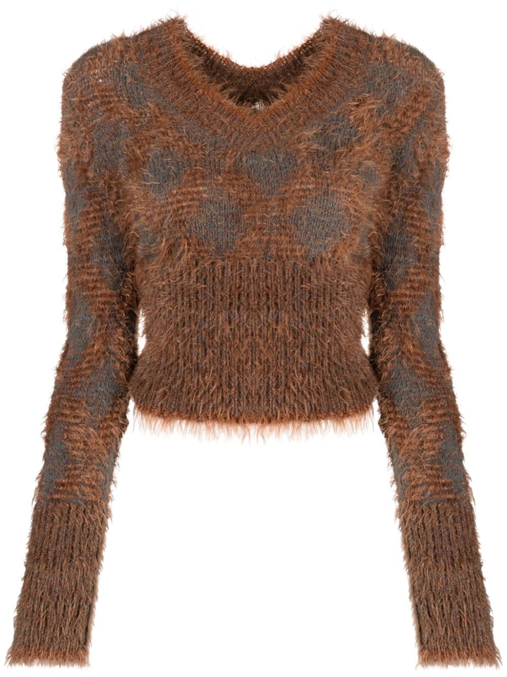 Pogona brushed V-neck jumper - 1