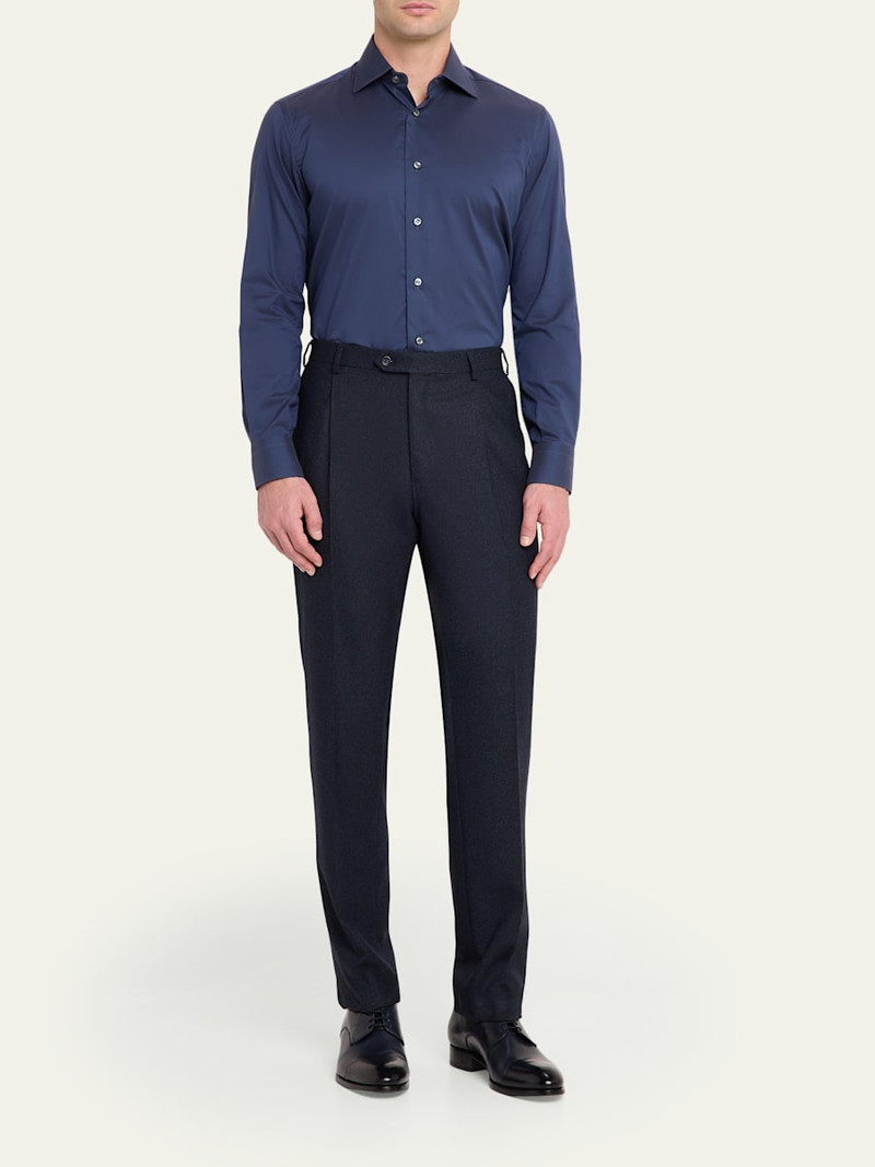 Brioni Wool Mid-Rise Straight-Leg Tailored Pants outlook