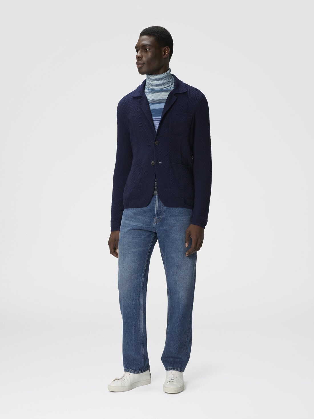 Cotton and viscose knit blazer - 2