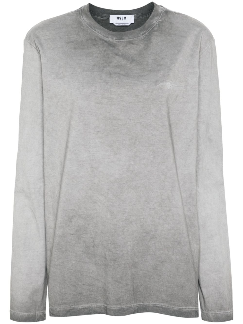 logo-embroidered cotton T-shirt - 1