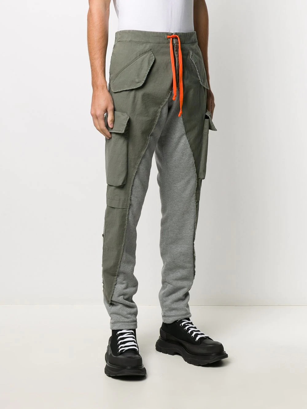 contrast drawstring cargo pants - 3