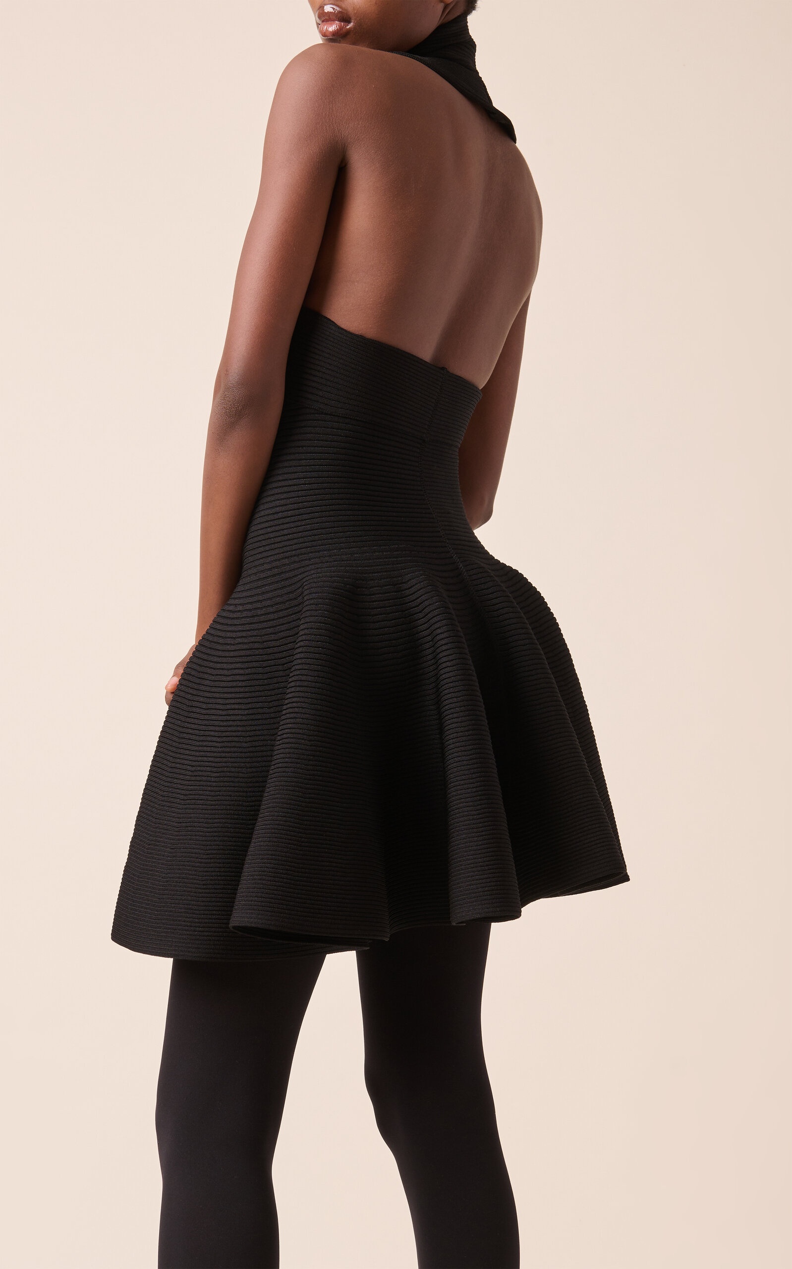 Circular Cutout Mini Dress black - 8