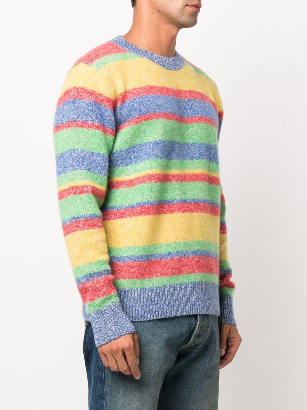 marl-knit striped jumper - 3