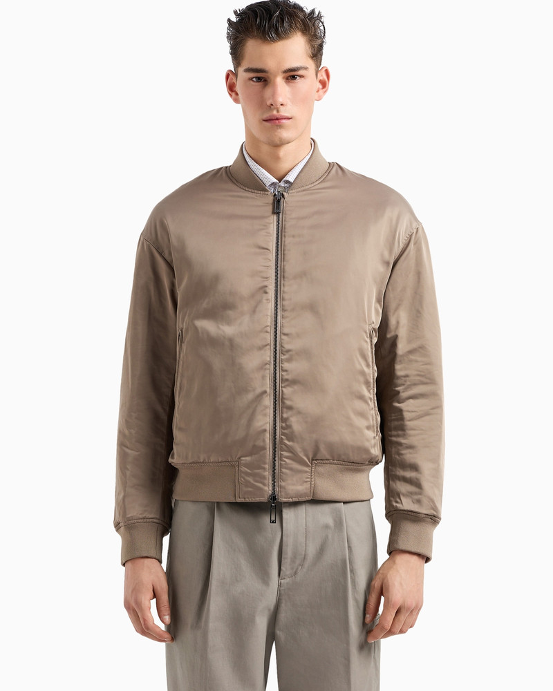 Reversible bomber jacket in quilted technical satin 6