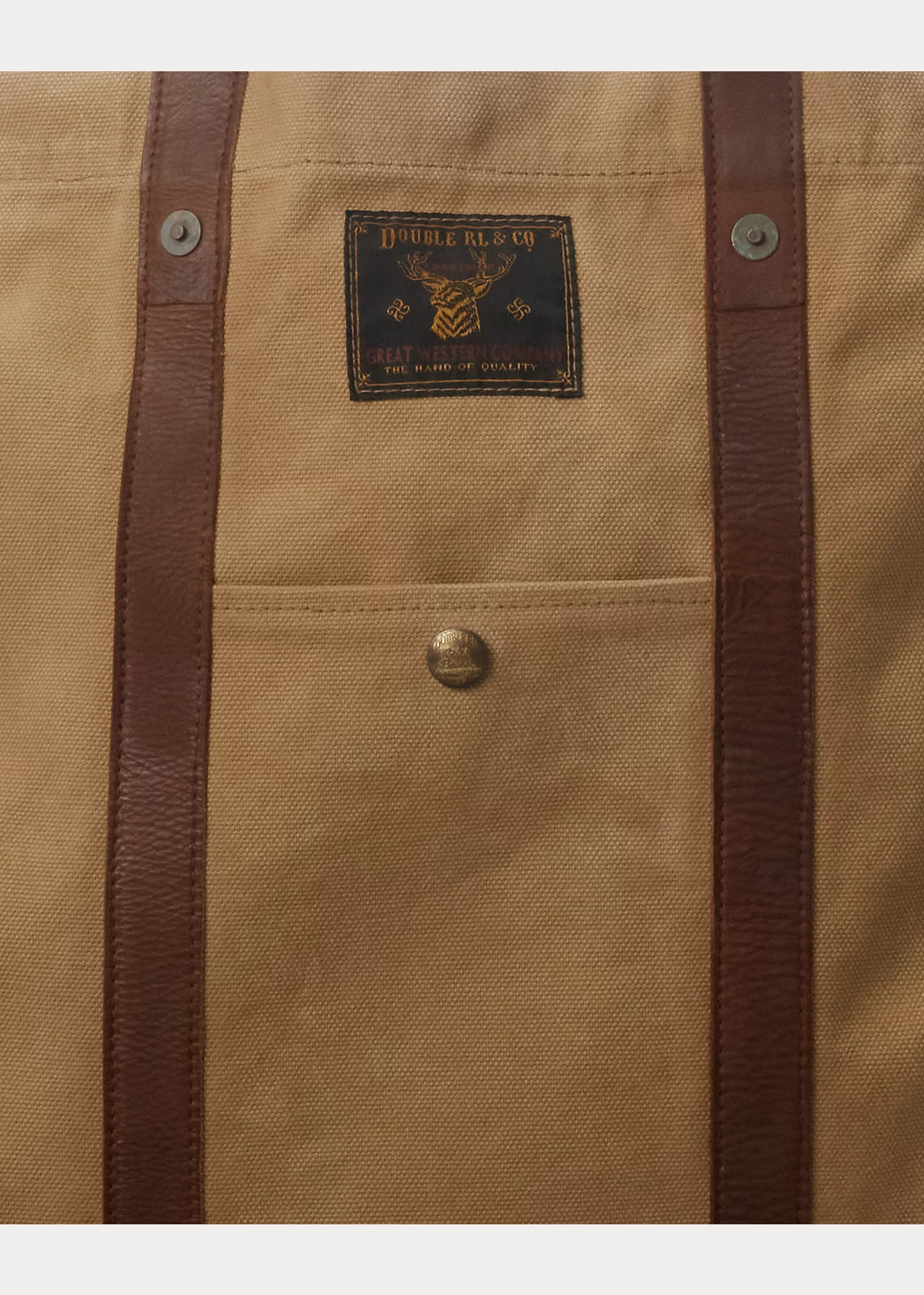 Leather-Trim Canvas Tote - 5