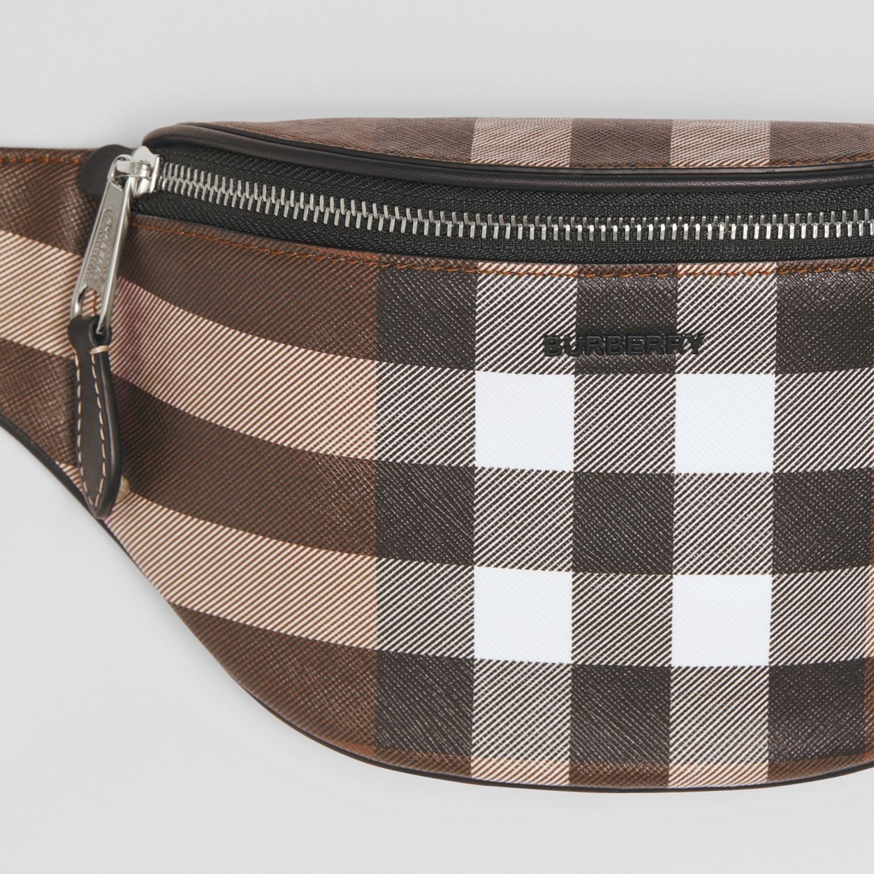 Mini Check and Leather Bum Bag - 2
