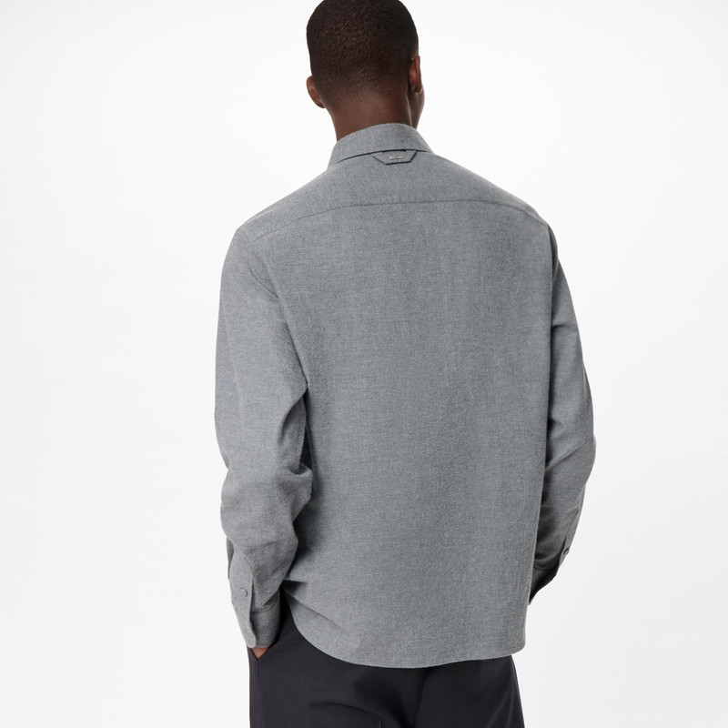 Embroidered Vuitton Flannel Long Sleeve Shirt 3