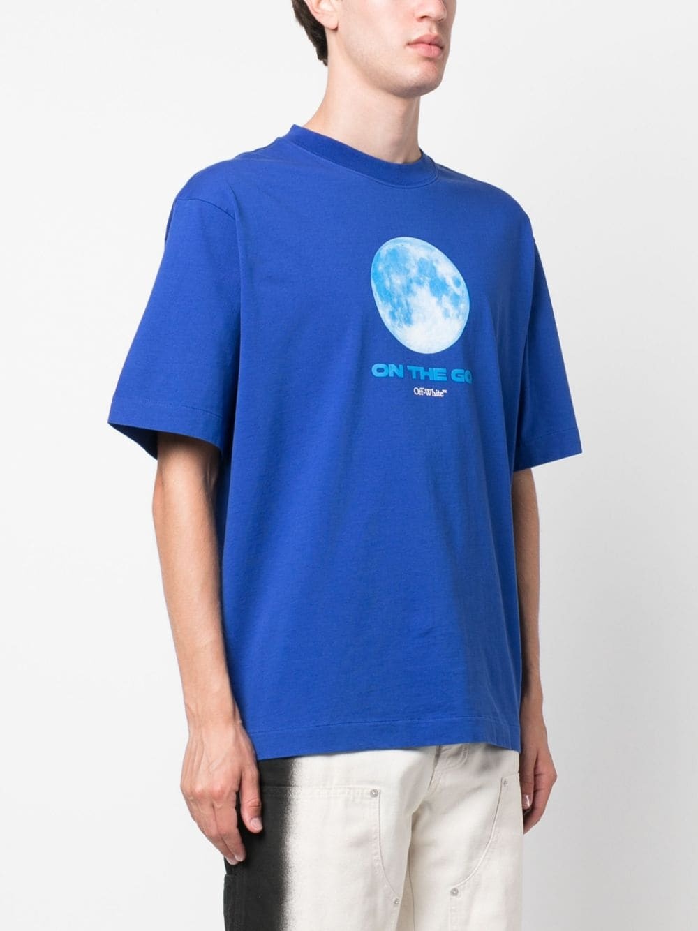 moon-print cotton T-shirt - 4