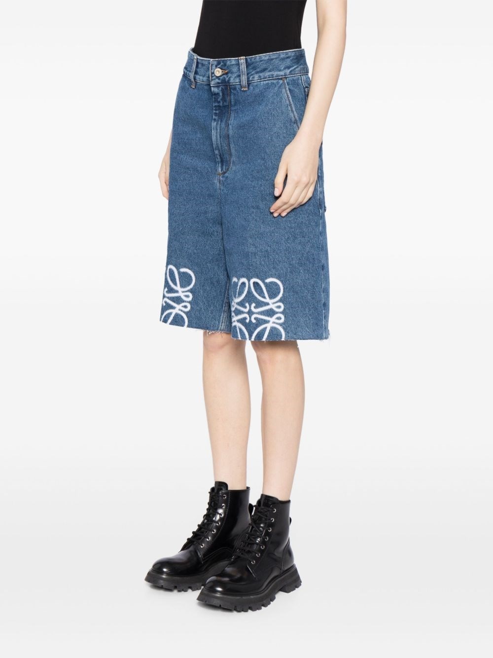 Anagram denim shorts - 2