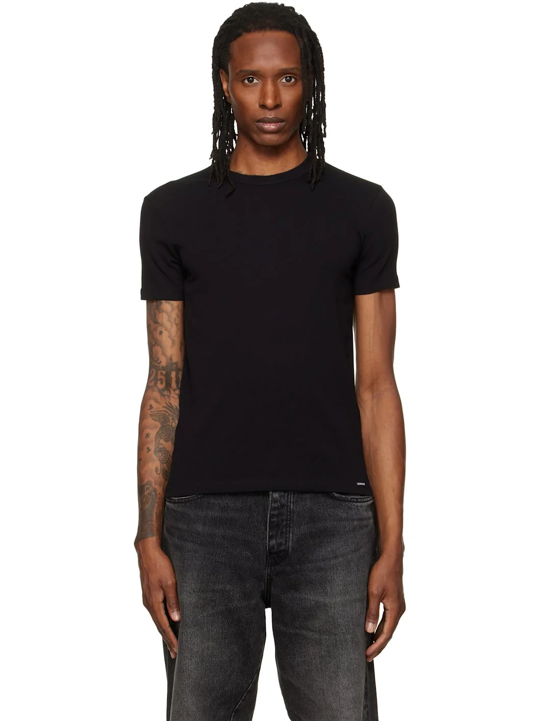 Black Cotton T-shirt - 1