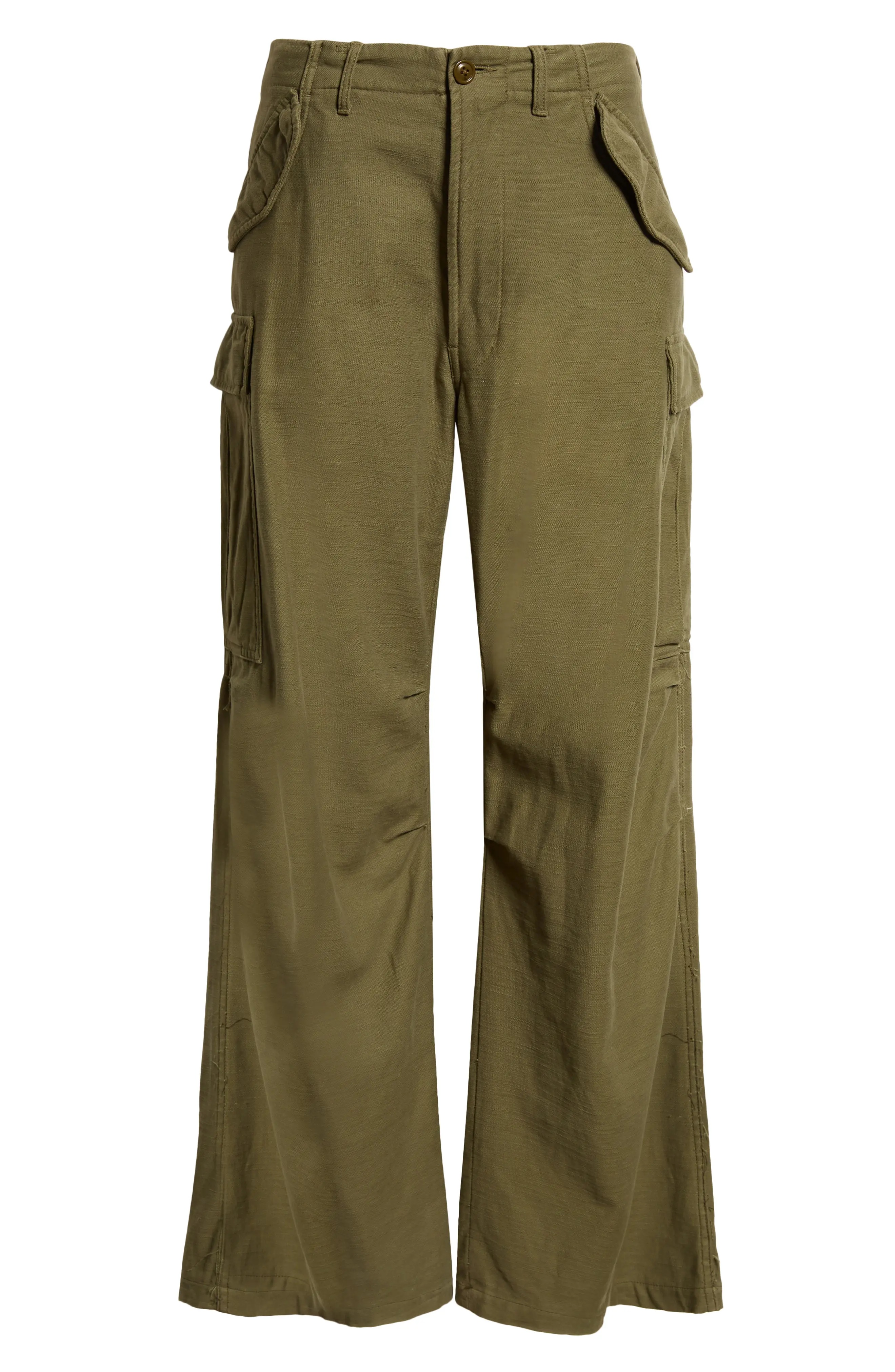 Wide Leg Cotton Cargo Pants - 5