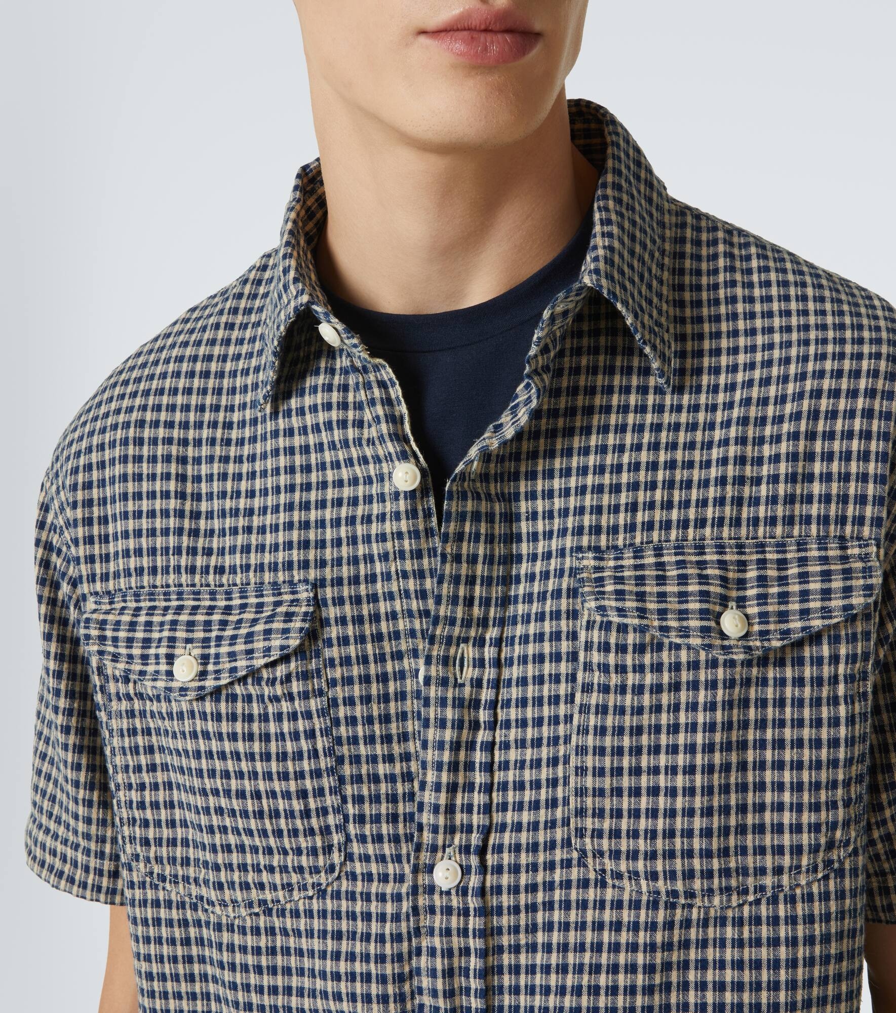 Plaid cotton and linen shirt - 5