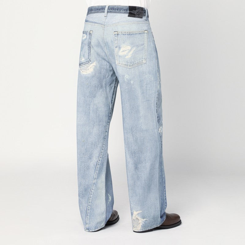 Our Legacy Light Blue Ripped Faded Jeans Men - 2