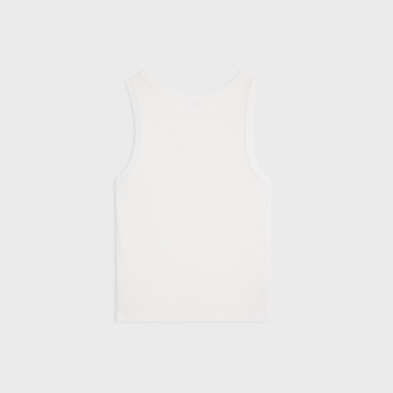 CELINE triomphe tank top in ribbed silk jersey outlook