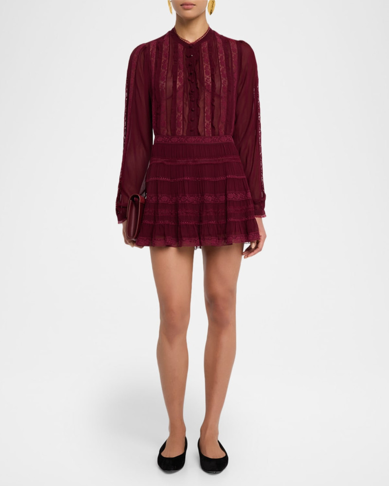 LoveShackFancy Alvynne Sheer Lace Blouse outlook