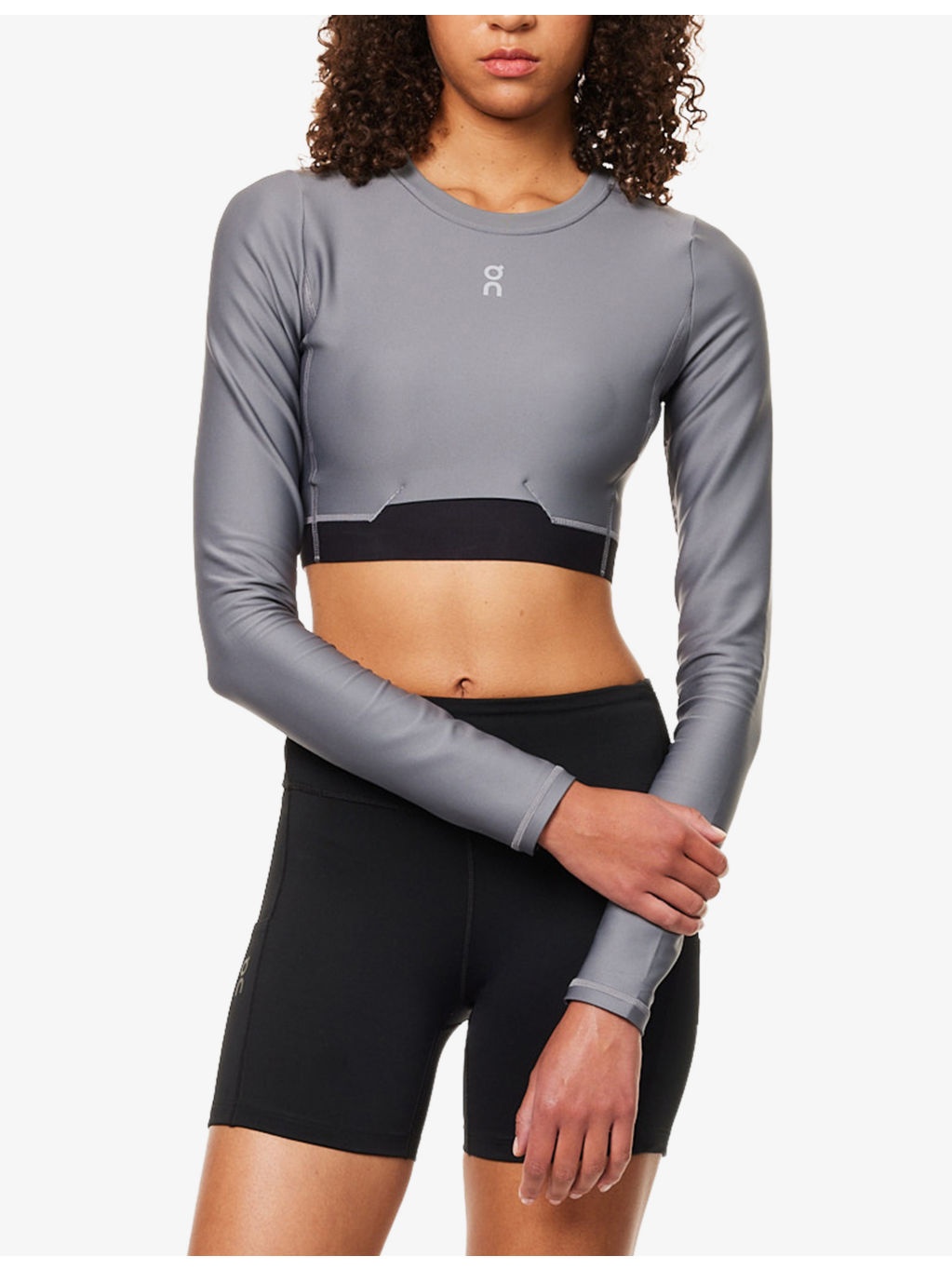 Train Long-Sleeve Cropped Stretch-Jersey Top - 3