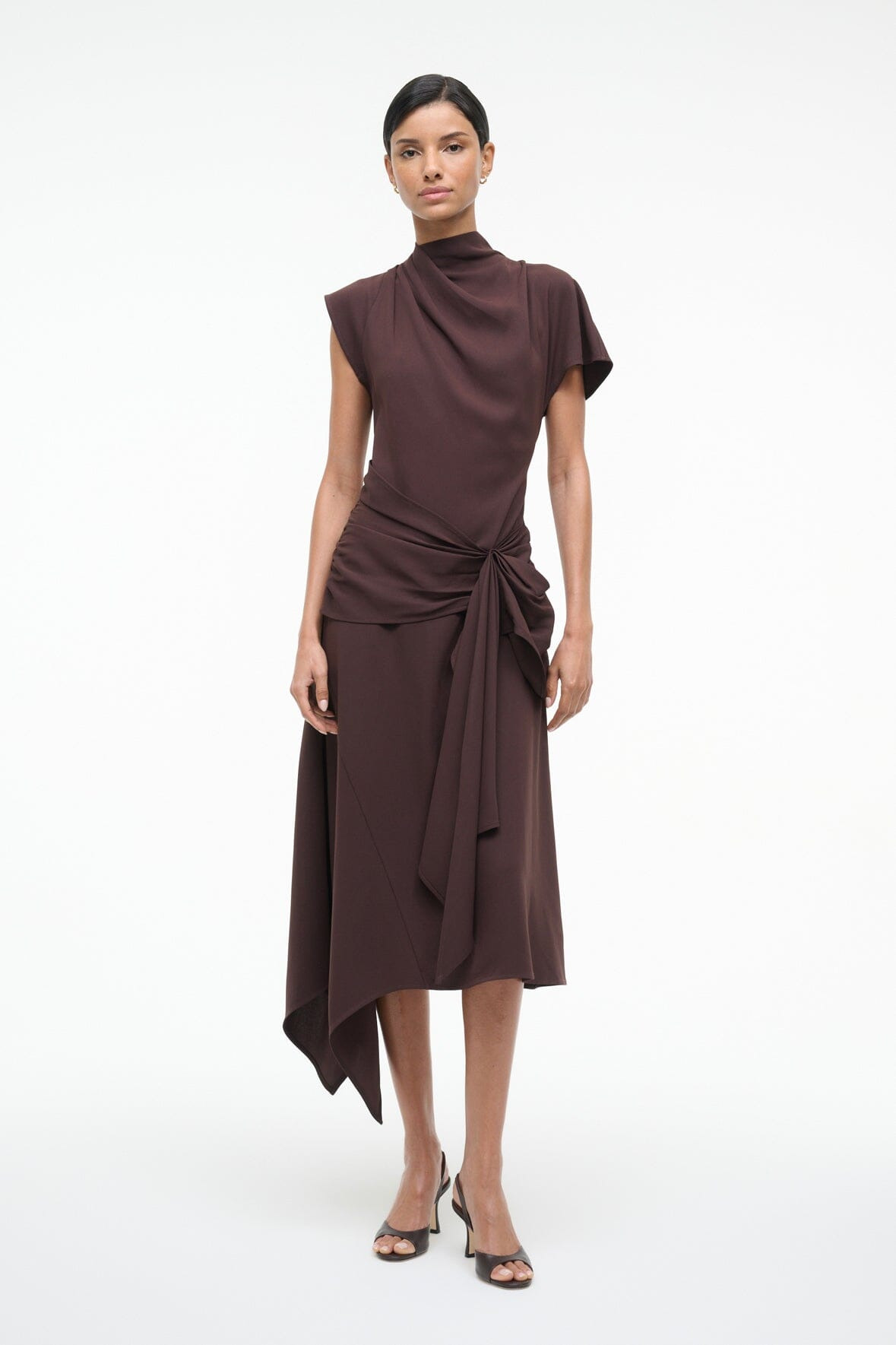 STAUD DAVINA DRESS EARTH - 4