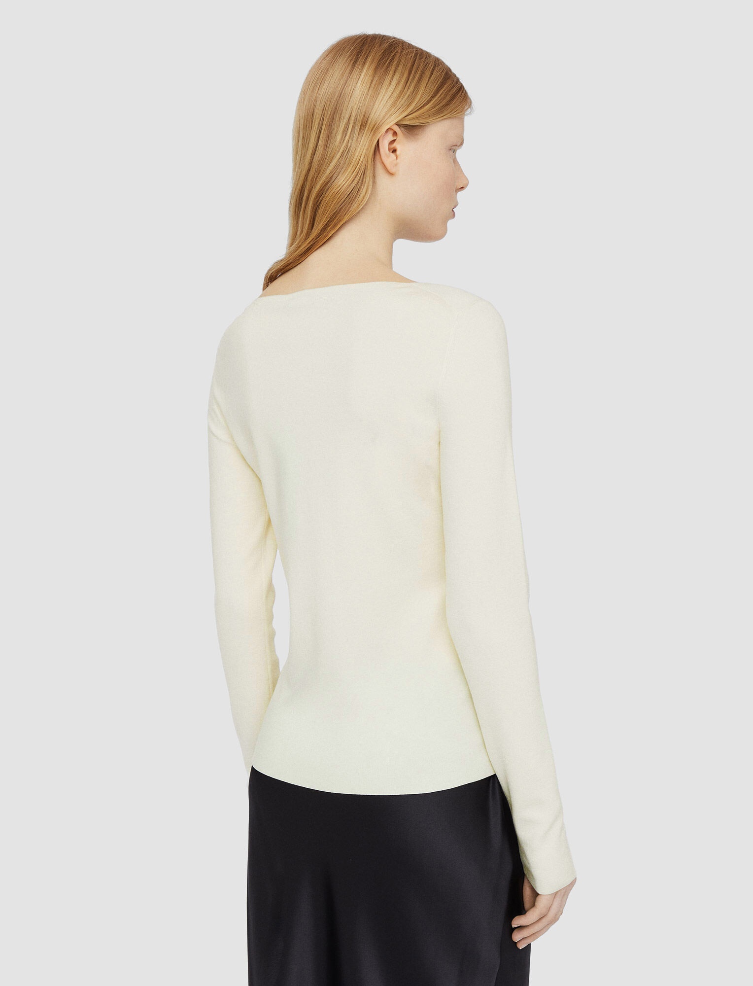 Silk Stretch V Neck Top - 4