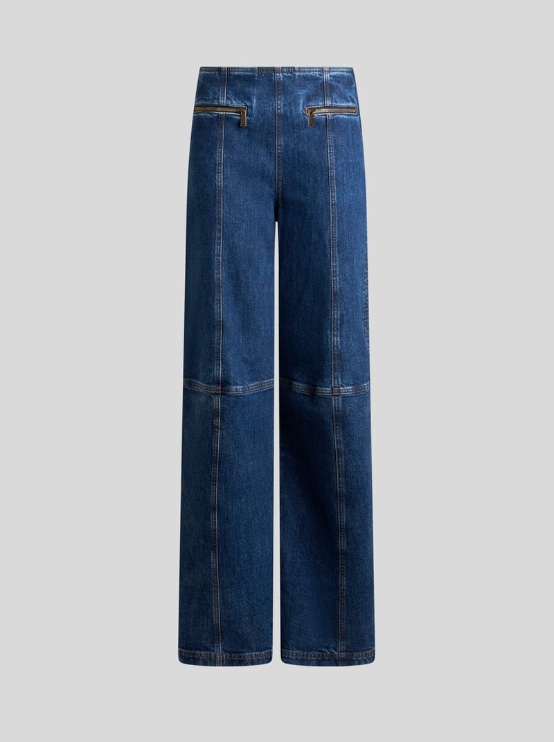 DENIM JEANS WITH EMBROIDERED PEGASO LOGO 1