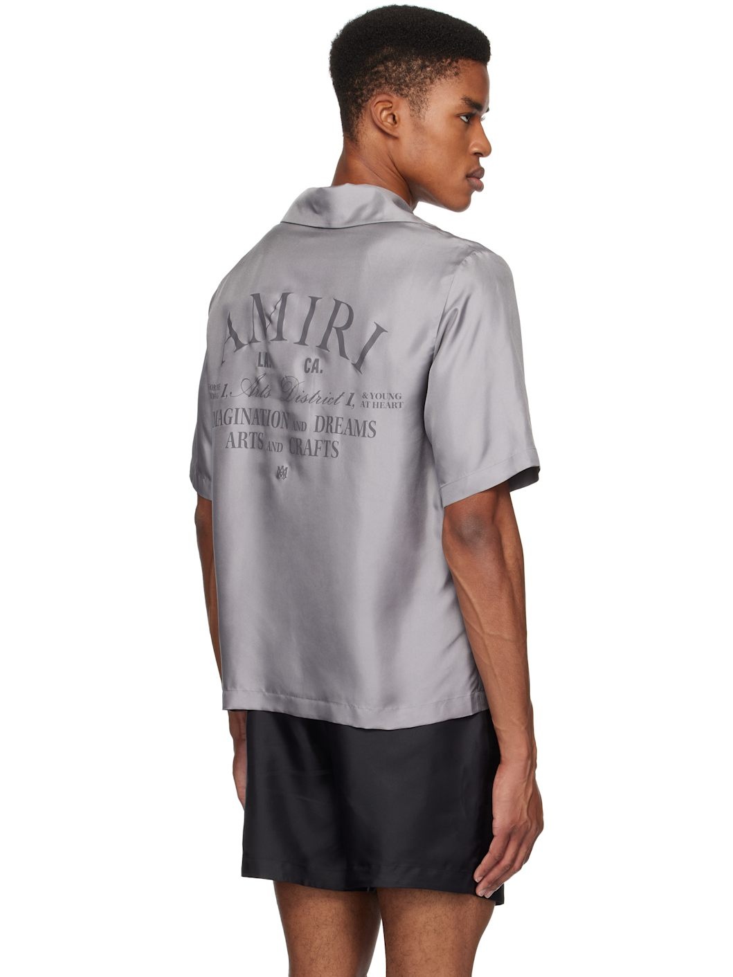 Gray 'Arts District' Bowling Shirt - 3