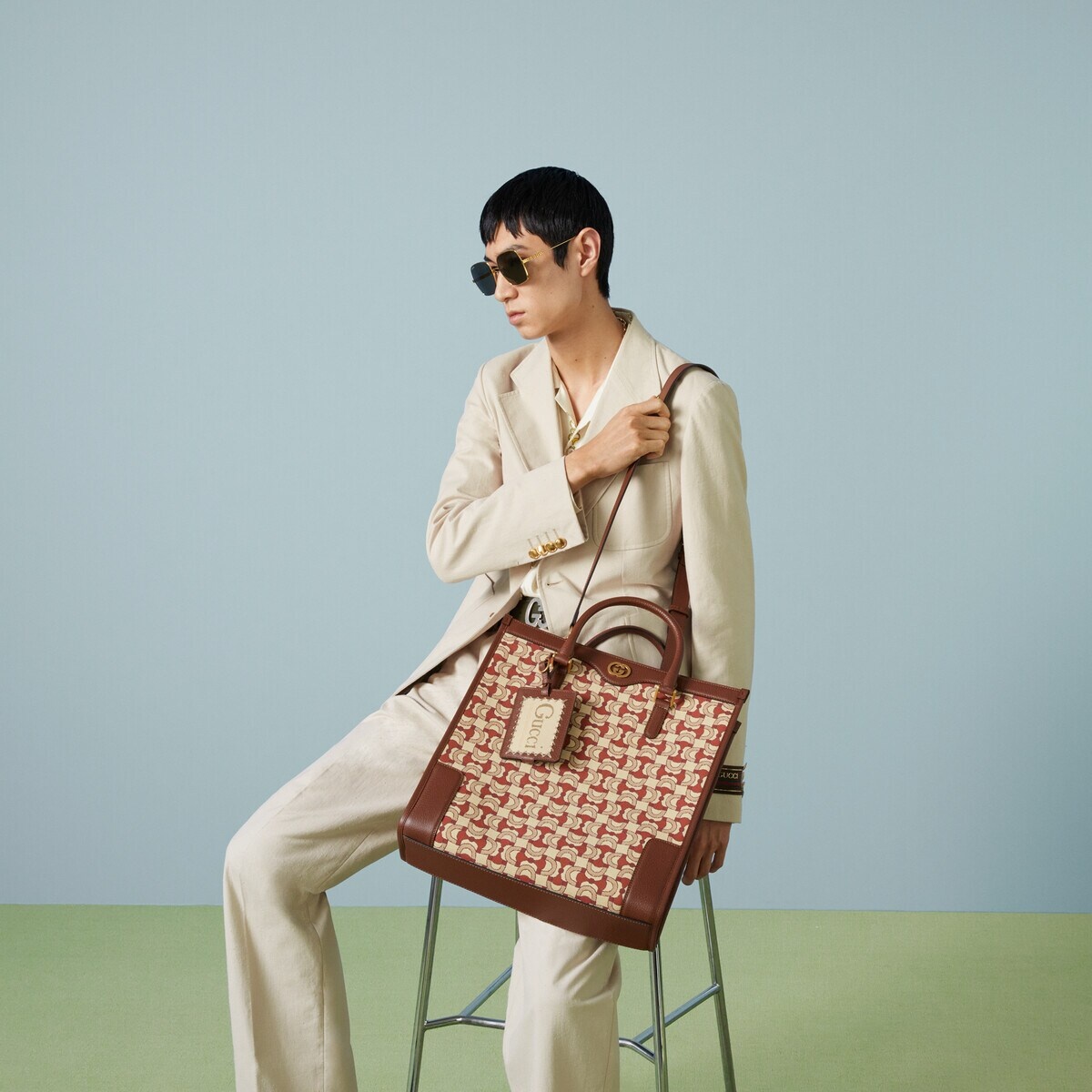 Interlocking G Horsebit jacquard tote - 4
