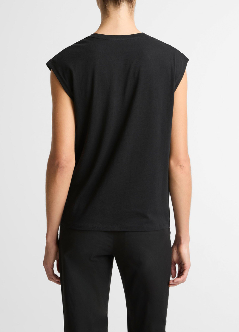 Vince Pima Cotton-Blend Draped Relaxed Top outlook