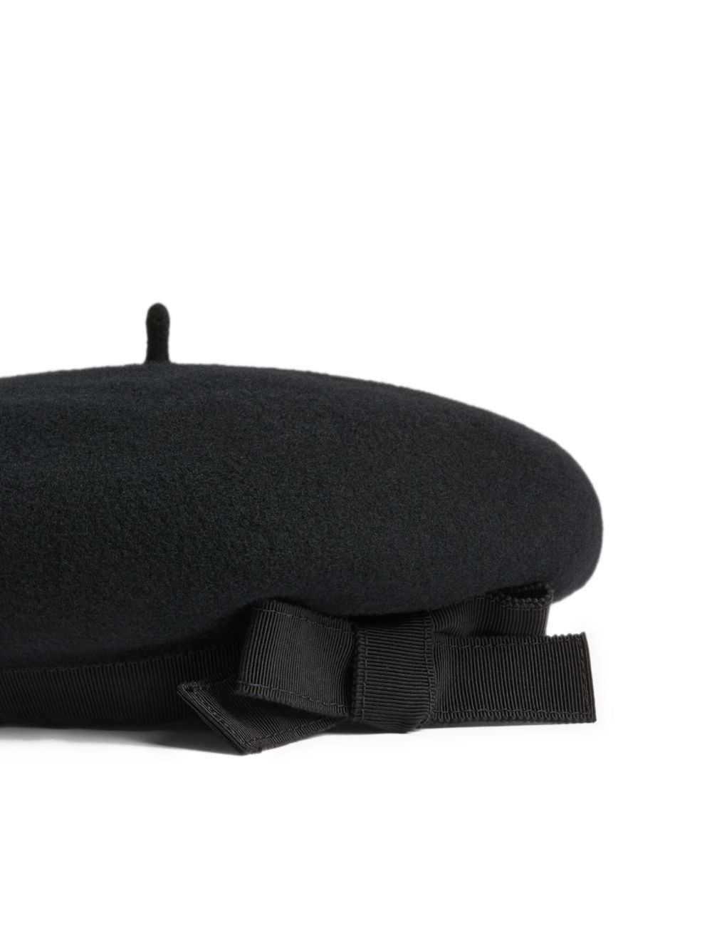 grosgrain-bow wool beret - 2