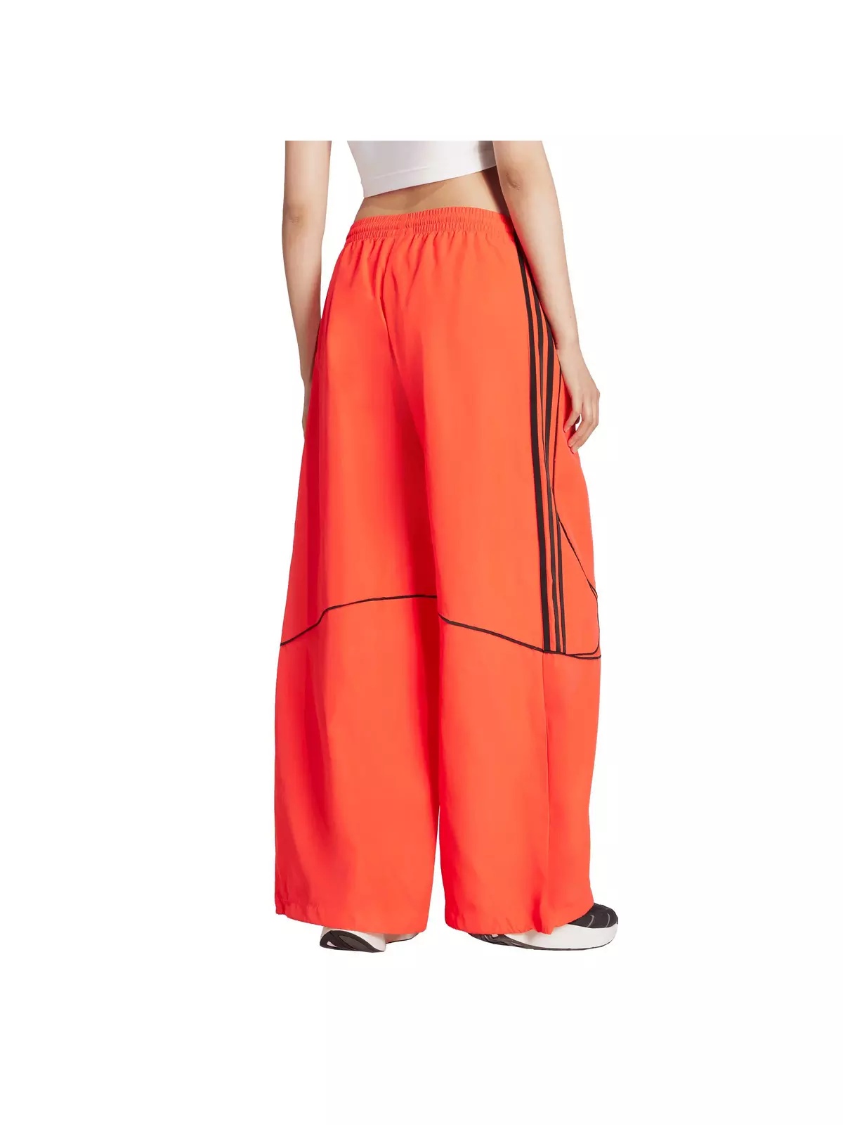 Women's Teamgeist Adicolor Oversized Woven Track Pant -Red/Black - 2