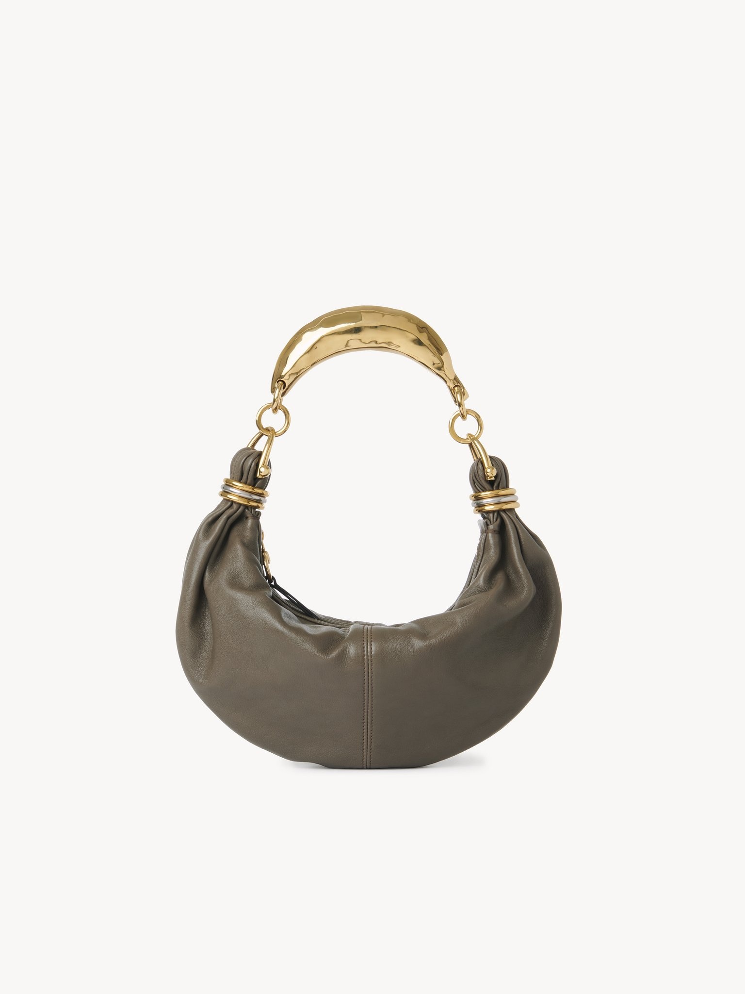 SMALL BRACELET HOBO BAG IN GRAINED LEATHER - 4