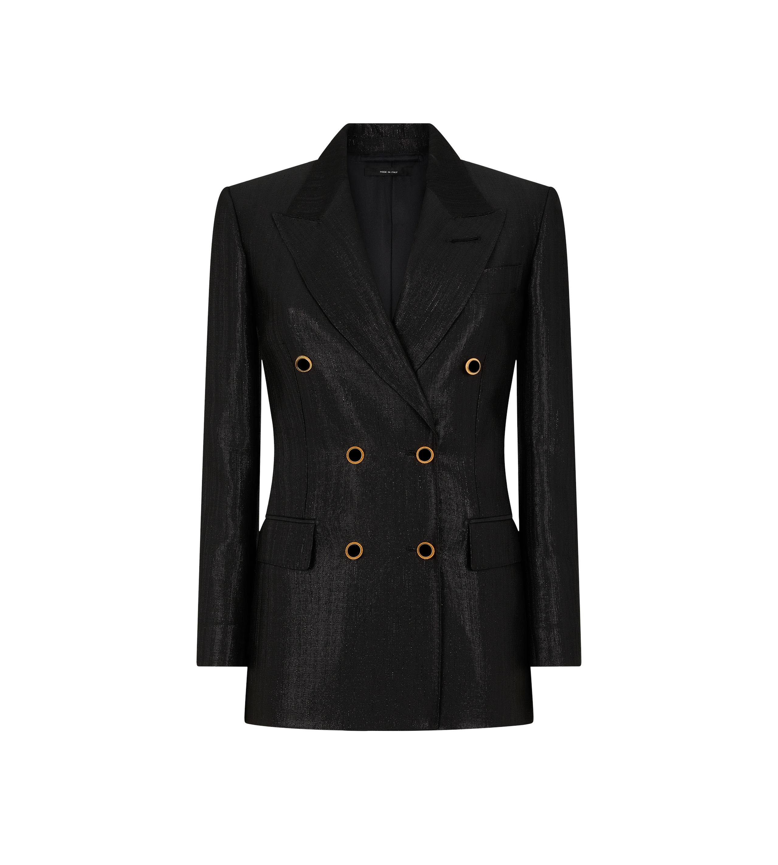 BROKEN LUREX TAILORING WOOL "WALLIS" DOUBLE BREASTED JACKET - 1