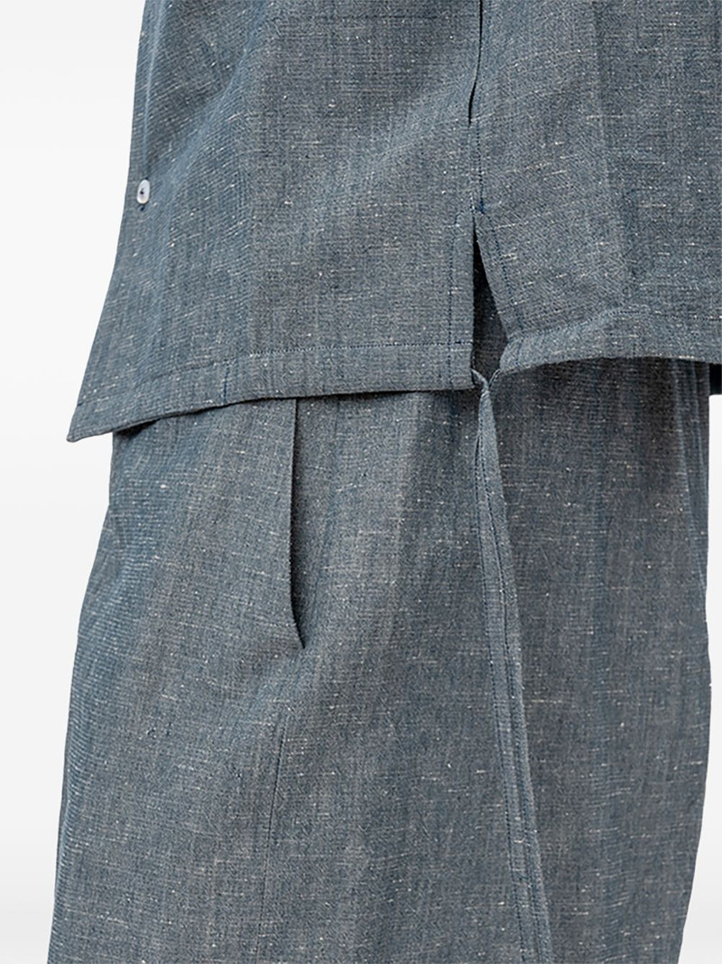button-detail wide-leg trousers 4