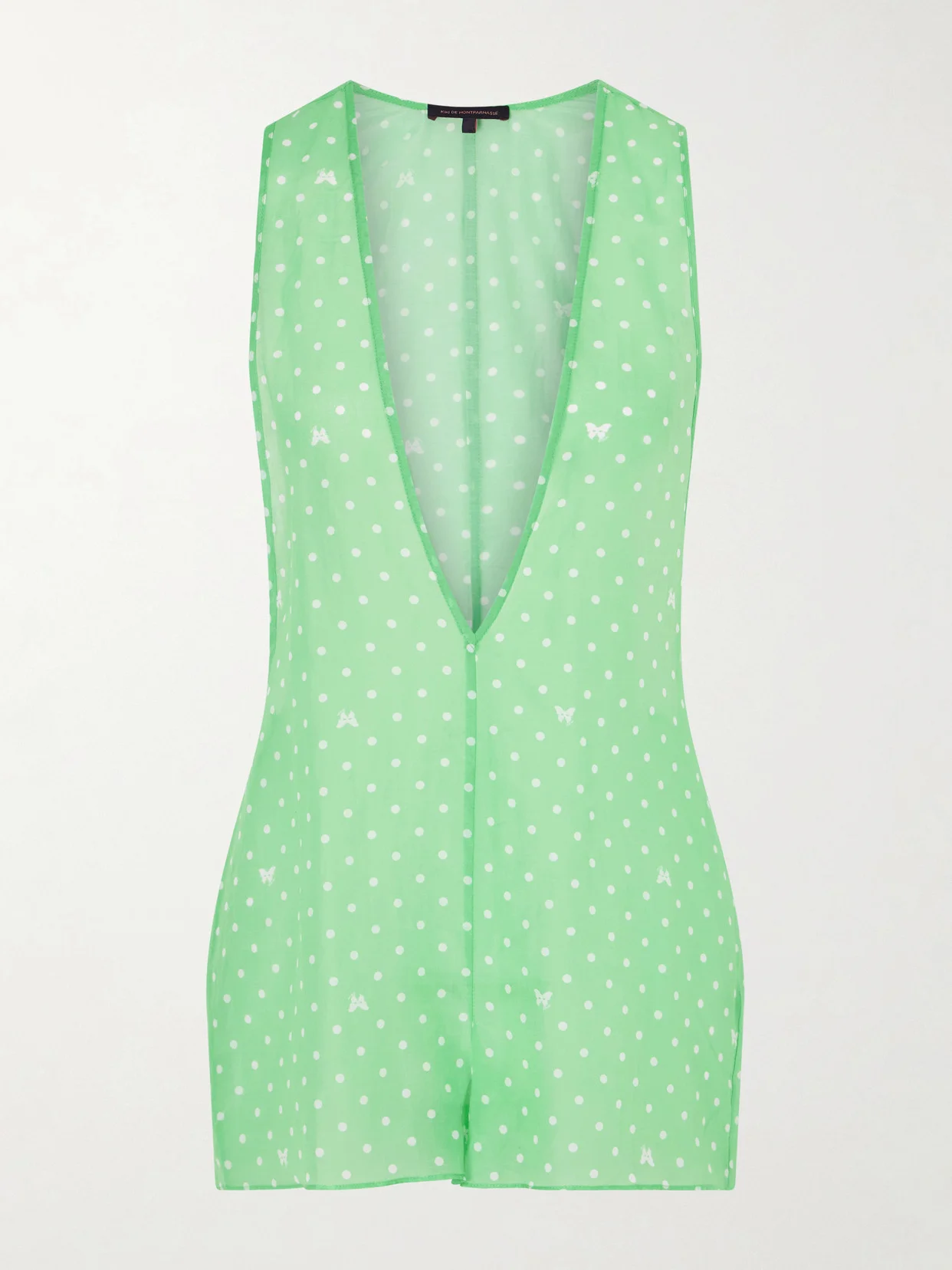 Kiki Polka-dot Cotton And Silk-blend Coverup - 1