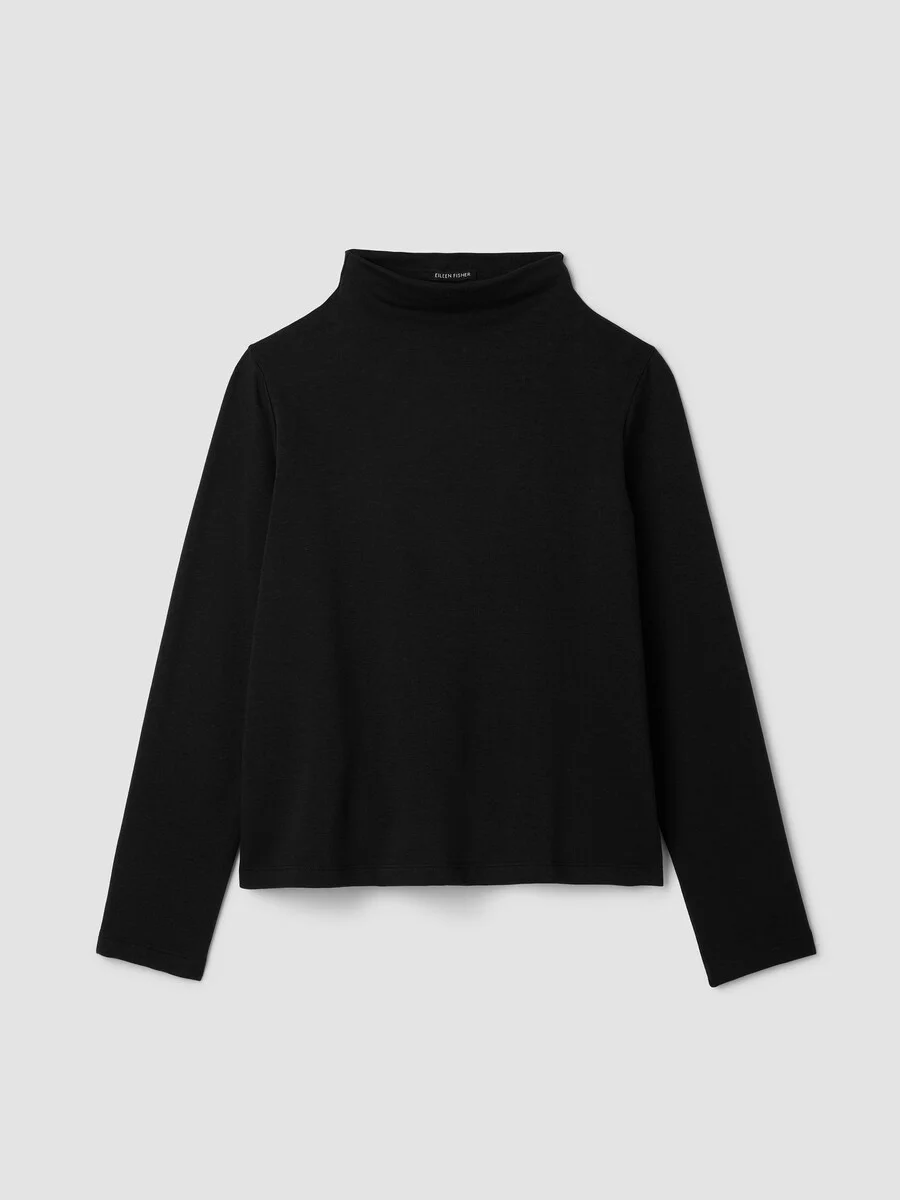 Cozy Brushed Terry Hug Funnel Neck Top - 1
